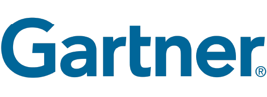 A logo for Gartner, in blue text.