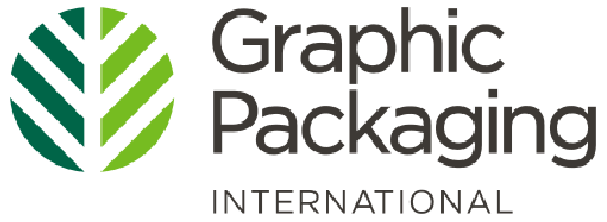 A logo with a green circular icon on the left and black text that says Graphic Packaging International on the right.