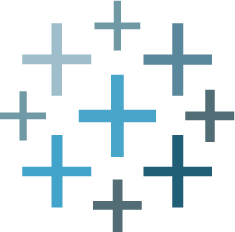 A logo with 9 small plus signs in shades of light and dark blue.