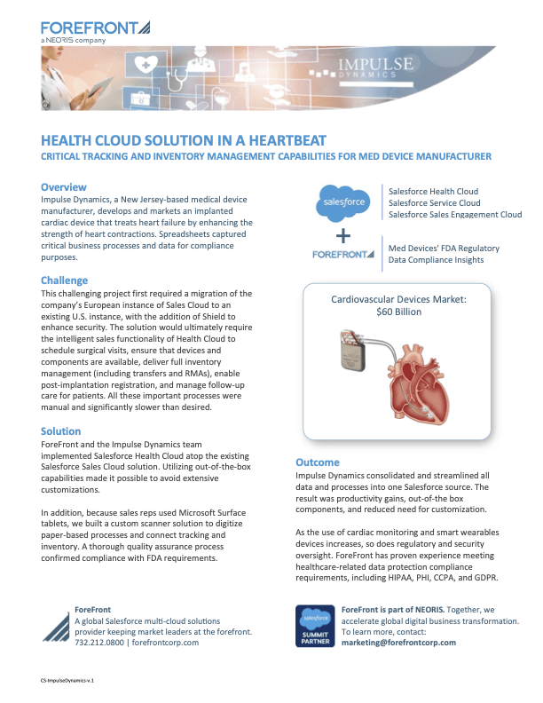 A screenshot of a case study for a medical device manufacturer.