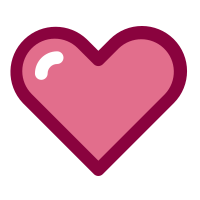 service Pink heart with a dark red outline