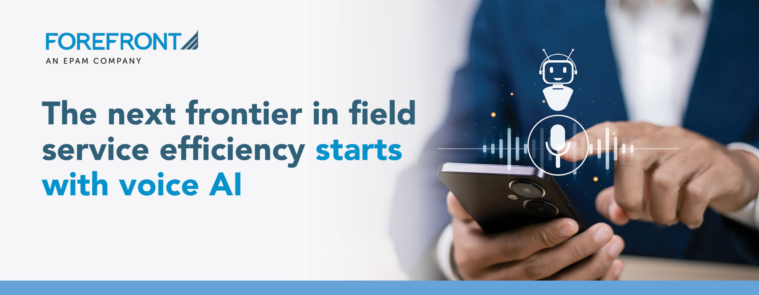 mage of Voice Recording and Use AI Enabled Internet Search for Easy Access to Information. Businessman using smartphone with voice icon on virtual screen for conversation with AI chatbot.